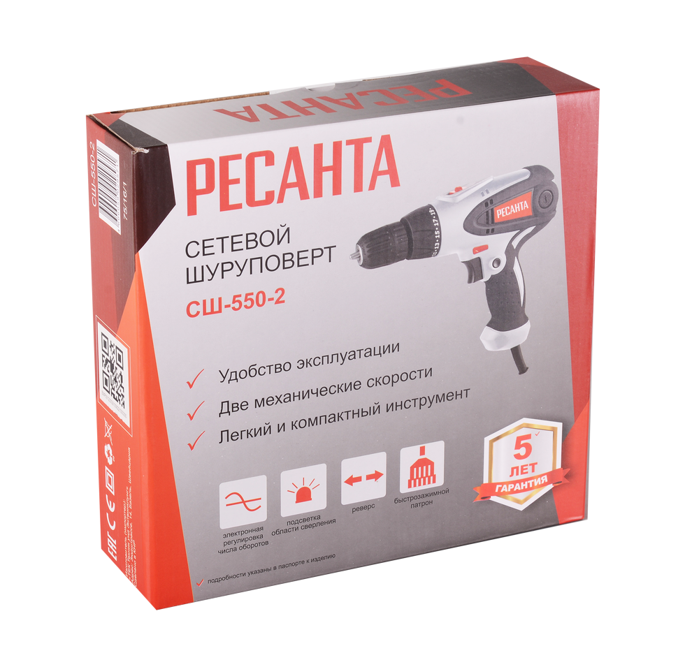 Сетевой шуруповерт Ресанта СШ-550-2