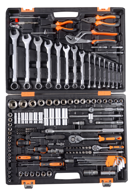Набор инструментов, 1/2", 1/4", CrV, в кейсе 151 предмет Вихрь