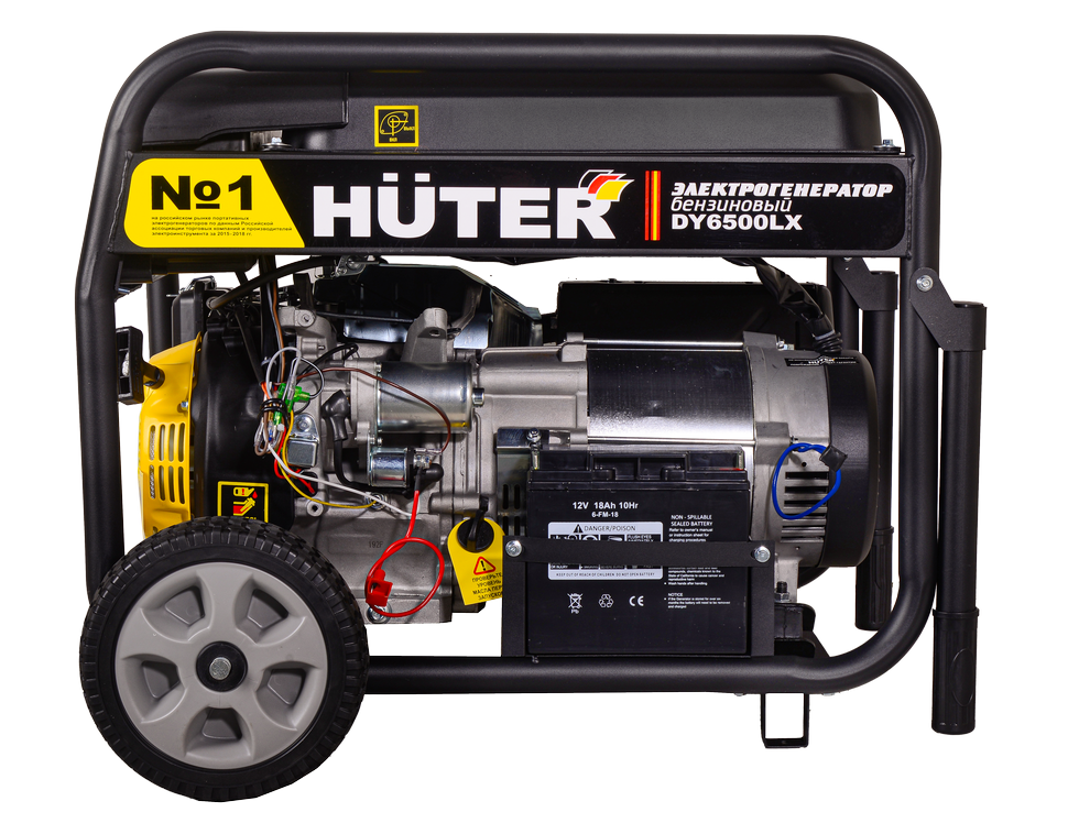 Портативный бензогенератор Huter DY6500LX с колесами